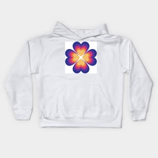 Bi sunset clover hearts Kids Hoodie